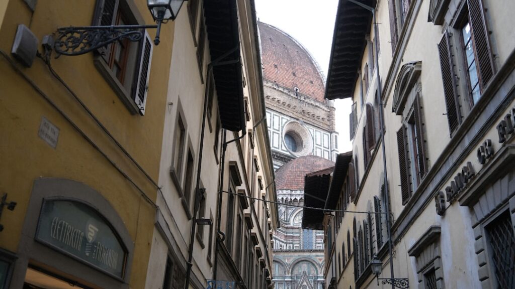 Florence streets near museums midday tourists