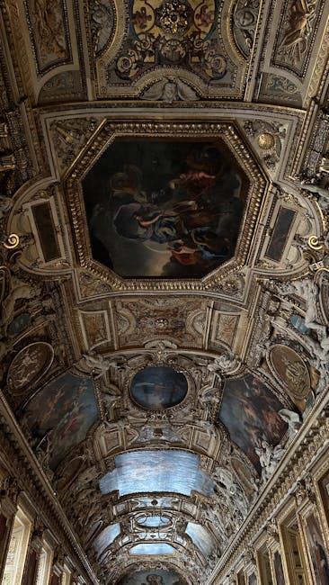 Tourist photographing fresco interior no flash