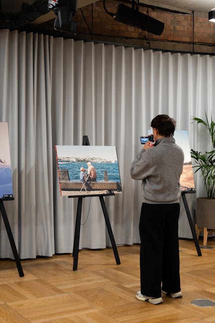 Uffizi Gallery visitor taking photo painting