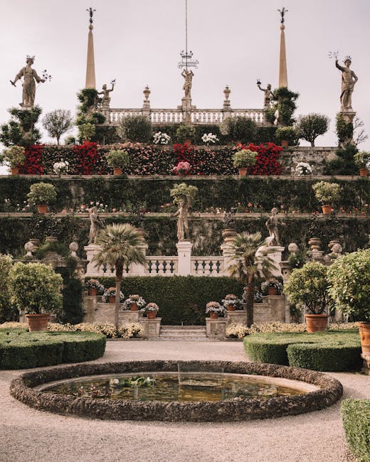 bardini garden terraced staircase with sculptures