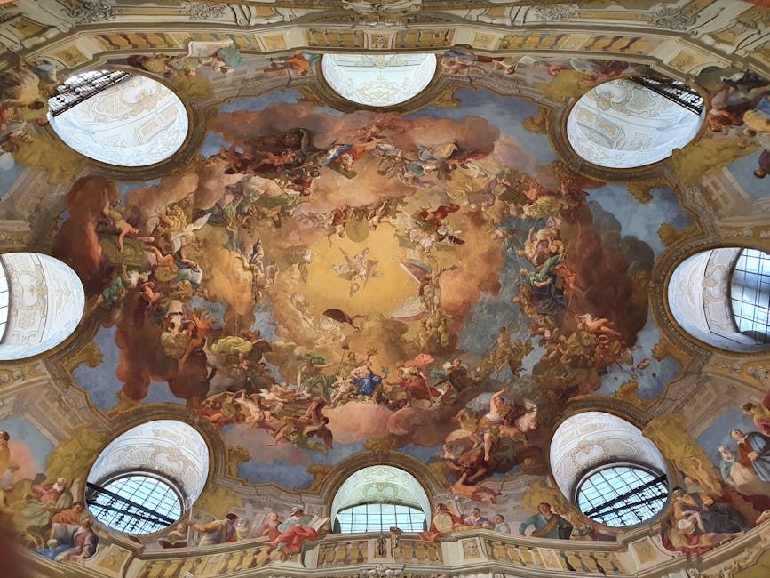 florence historic library vaulted frescoed ceiling