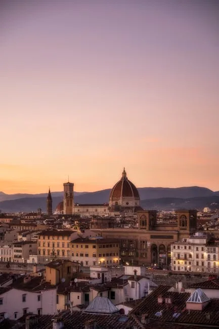 Florenz Skyline bei Sonnenuntergang mit Dom Santa Maria del Fiore