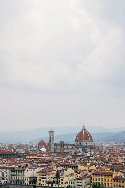 Florence Duomo aerial morning