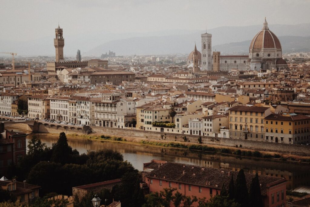 Duomo at sunset on a city square