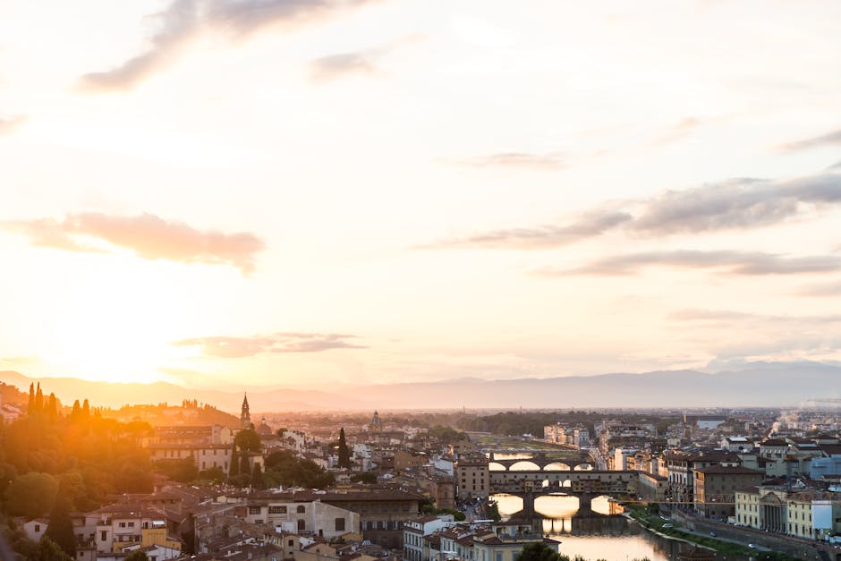 Florence historic center sunrise view