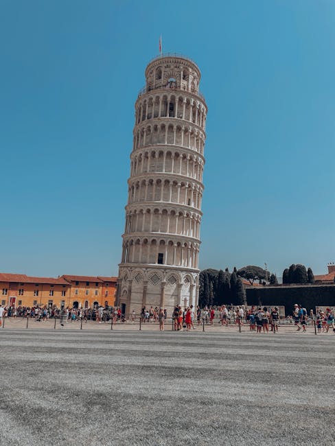 Leaning Tower of Pisa sunset square