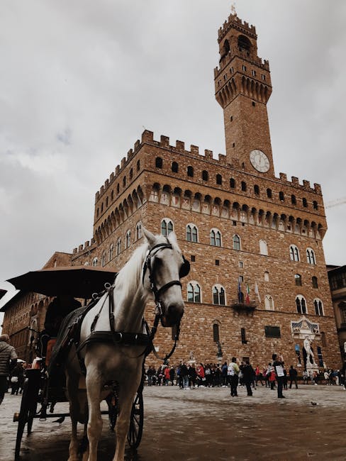 Palazzo Vecchio exterior piazza daytime