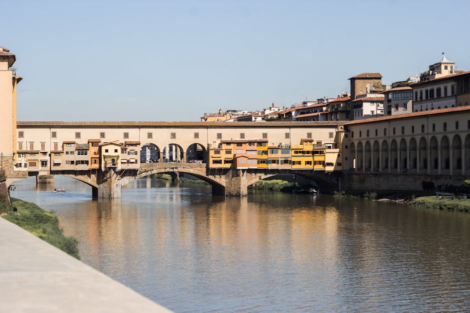 Ponte Vecchio morning empty bridge golden shops