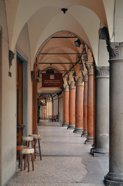 florence arcaded street with classical columns